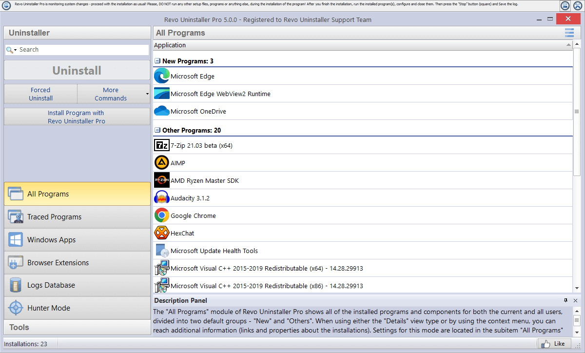 Revo Uninstaller Pro: Backup Manager for restore points and registry backups